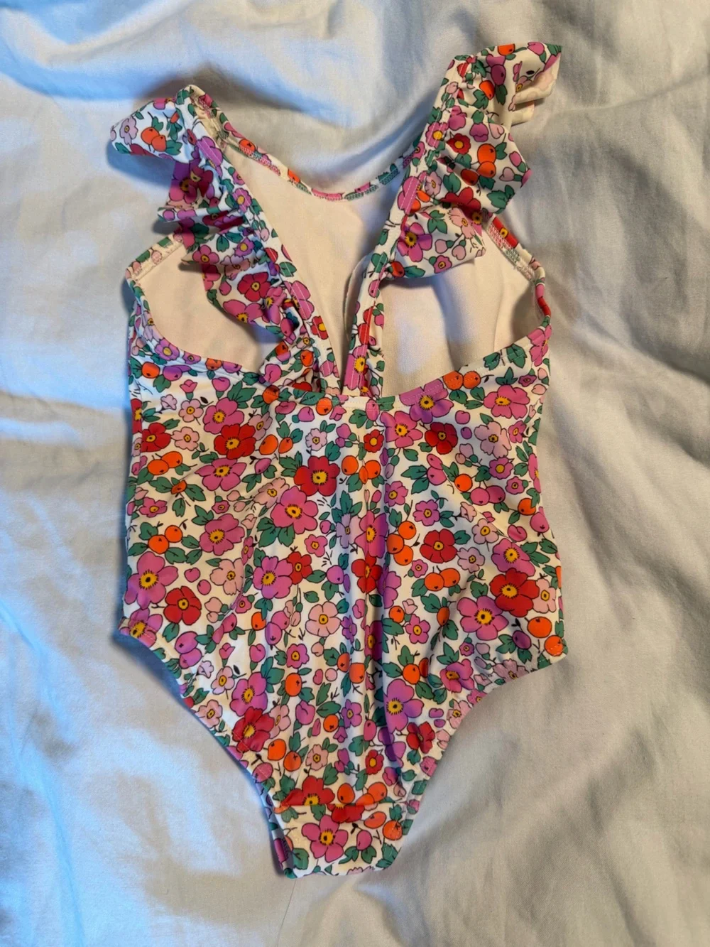 Mini Boden Hallie Frill Strap Swimsuit, 3-4 years